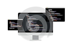 Concept of computer programming or developing software or game