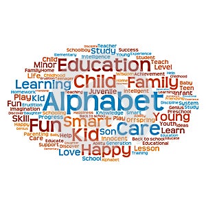 Concept or conceptual child education or family abstract word cloud