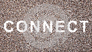 Large community of people forming the word CONNECT. 3d illustration metaphor for communication, technology