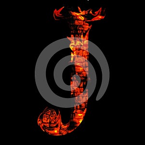 Red hot burning fire font in red and orange flames