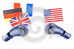 Concept of confrontation between Europe and USA