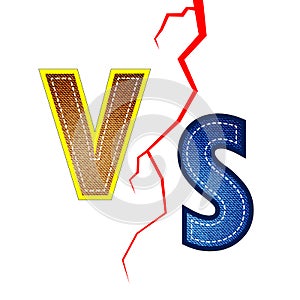 Concept of Confrontation, Together, Standoff, Final Fighting. Versus VS Letters Fight Background