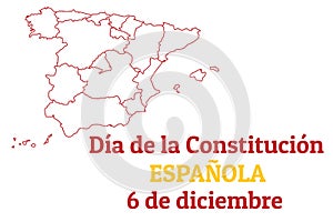 Concept of Constitution Day in Spain or Dia de la Constitucion Espanola in Spanish. Template for background, banner photo