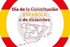 Concept of Constitution Day in Spain or Dia de la Constitucion Espanola in Spanish. Template for background, banner photo