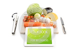 Coocbook for beginners with food photo