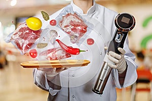 Concept of cooking food using sous vide technology