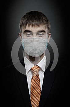 Portrait businessman in medical mask