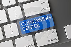 Coworking Center Button. 3D. photo