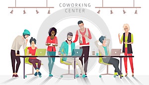 Concept of the coworking center. photo
