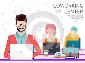 Concept of the coworking center. photo