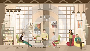 Concept of the coworking office