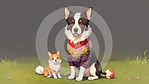 Cozy Dog Sweater.AI Generated photo