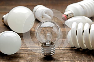 Concept creative idea. concept of creative idea. Bulbs of crumpled paper and light bulb. metaphor, inspiration