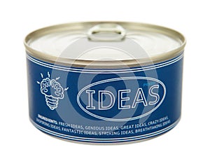 Concept of creativity. Tin can.