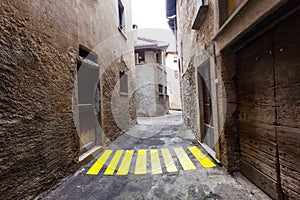 Concept, crosswalks in the alley