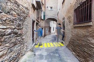 Concept, crosswalks in the alley