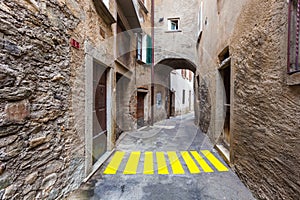 Concept, crosswalks in the alley