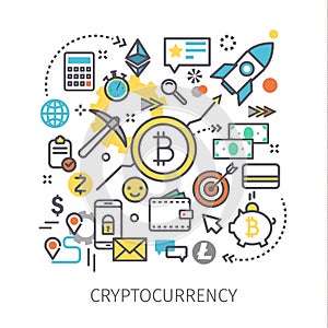 Concept of Crypto currency.