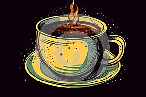 Cup of coffee, coffee break icon. Generative AI