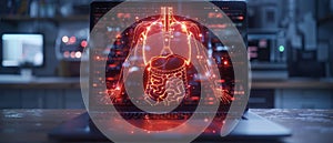 The concept of cybercrime in a computer network, cyber attack on a network, hack alert, cybercrime warning sign and