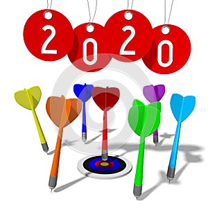 2020 concept - darts - 3D rendering