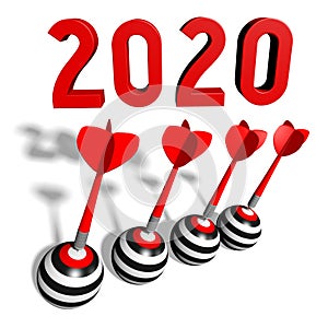 2020 concept - darts - 3D rendering
