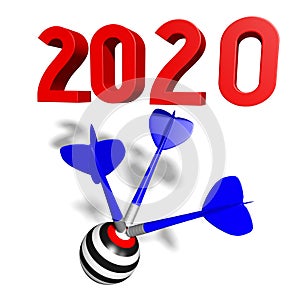 2020 concept - darts - 3D rendering