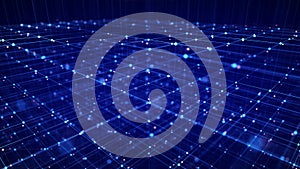 The concept of data connection in the blockchain network. Digital cyberspace data flow background. Network connections structure.