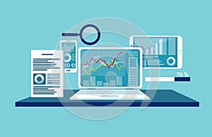 Concept of data monitoring, web traffic analytics