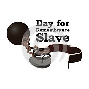 Concept on Day for the abolition of Slavery. Image of open shackles, vector