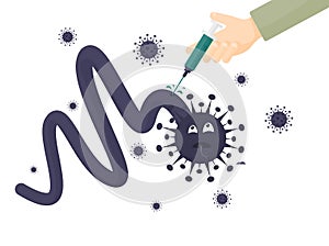 The concept of defeating the next new wave of coronavirus with vaccinations.