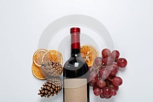 The concept of a delicious alcoholic drink, wine, top view