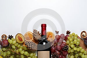 The concept of a delicious alcoholic drink, wine, top view