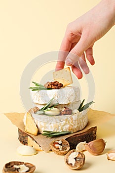 Concept of delicious French food - Camembert cheese