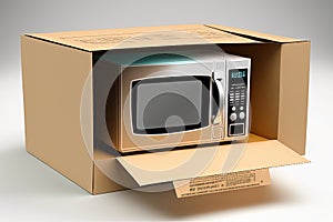 concept delivery shopping online internet Ecommerce, box cardboard carton oven Microwave