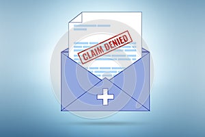 Concept of denying medical insurance claim photo