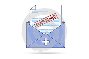 Concept of denying medical insurance claim photo
