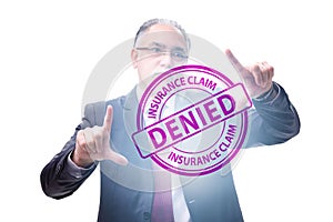 Concept of denying medical insurance claim photo