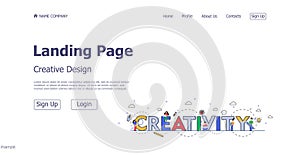 Concept design concept creative and creative website landing page website art - Vector