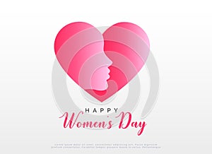 Concept design with heart and face for happy women`s day