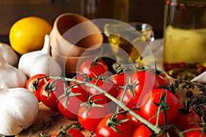 Concept of different world cuisine - Italian food and cuisine
