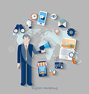 Concept of digital marketing. photo