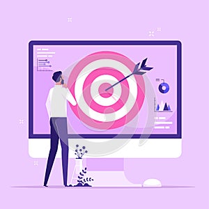 Concept of digital targeting marketing strategy, business goal