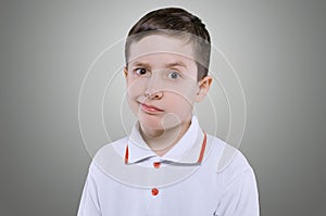 Concept of discontent little boy