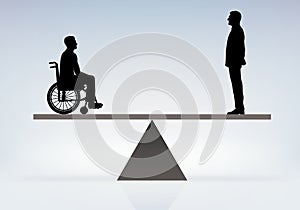Concept of discrimination between a disabled person and a valid man