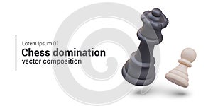 Concept of domination in chess. Strong and weak game figure