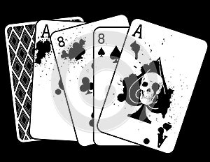 Concept Drawing of 'The Deadman's Hand, ' a Pair of Aces and Eights