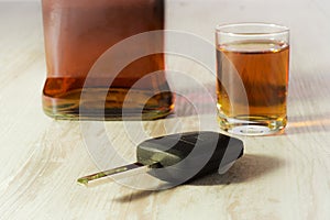 The concept of driving under the influence of alcohol - car keys