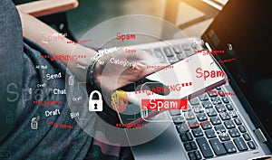 Concept of e-mail and computer viruses. Review the concepts of internet security, spam and e-marketing on screen. Spam email pop-