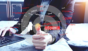 Concept of e-mail and computer viruses. Review the concepts of internet security, spam and e-marketing on screen. Spam email pop-